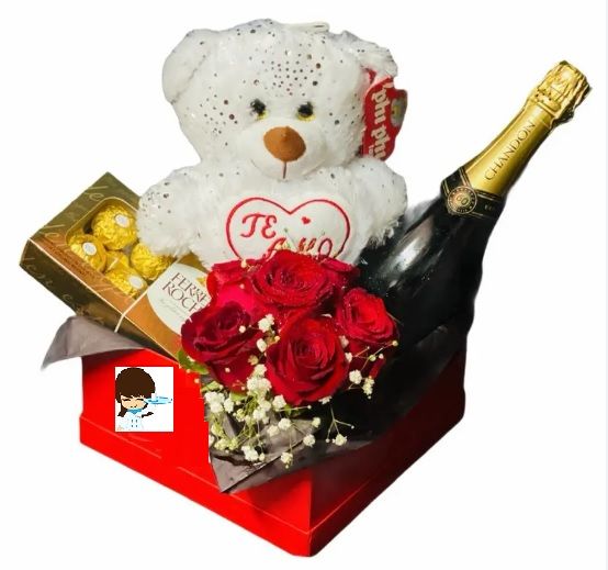 Champagne con Rosas y Bombones - Patty Desayunos